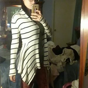 Black and white stripe cardigan
